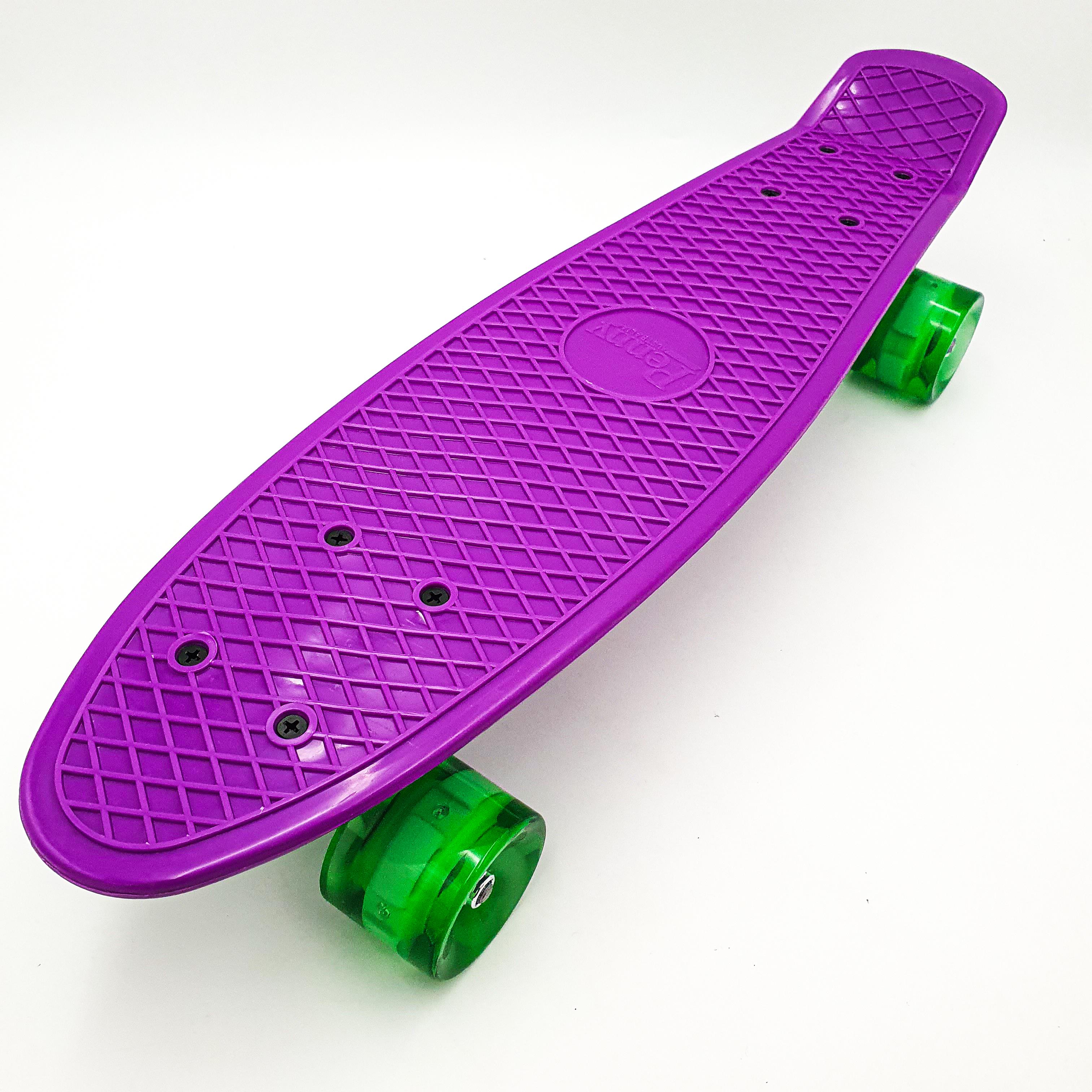 Пенни борд Penny Board Pastel Series 55х15 см ABEC 7 светящиеся колеса Фиолетовый (b09e2008) - фото 6