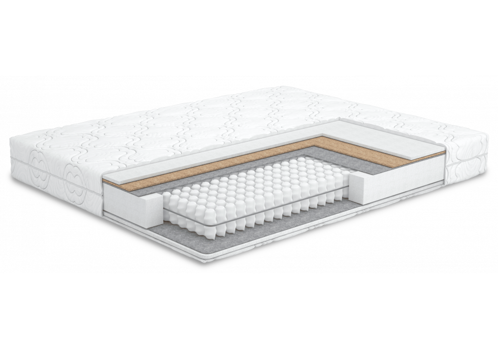 Матрас ортопедический MeBelle Asti двуспальный с независимым пружинным блоком кокосовой койрой 180x200 см