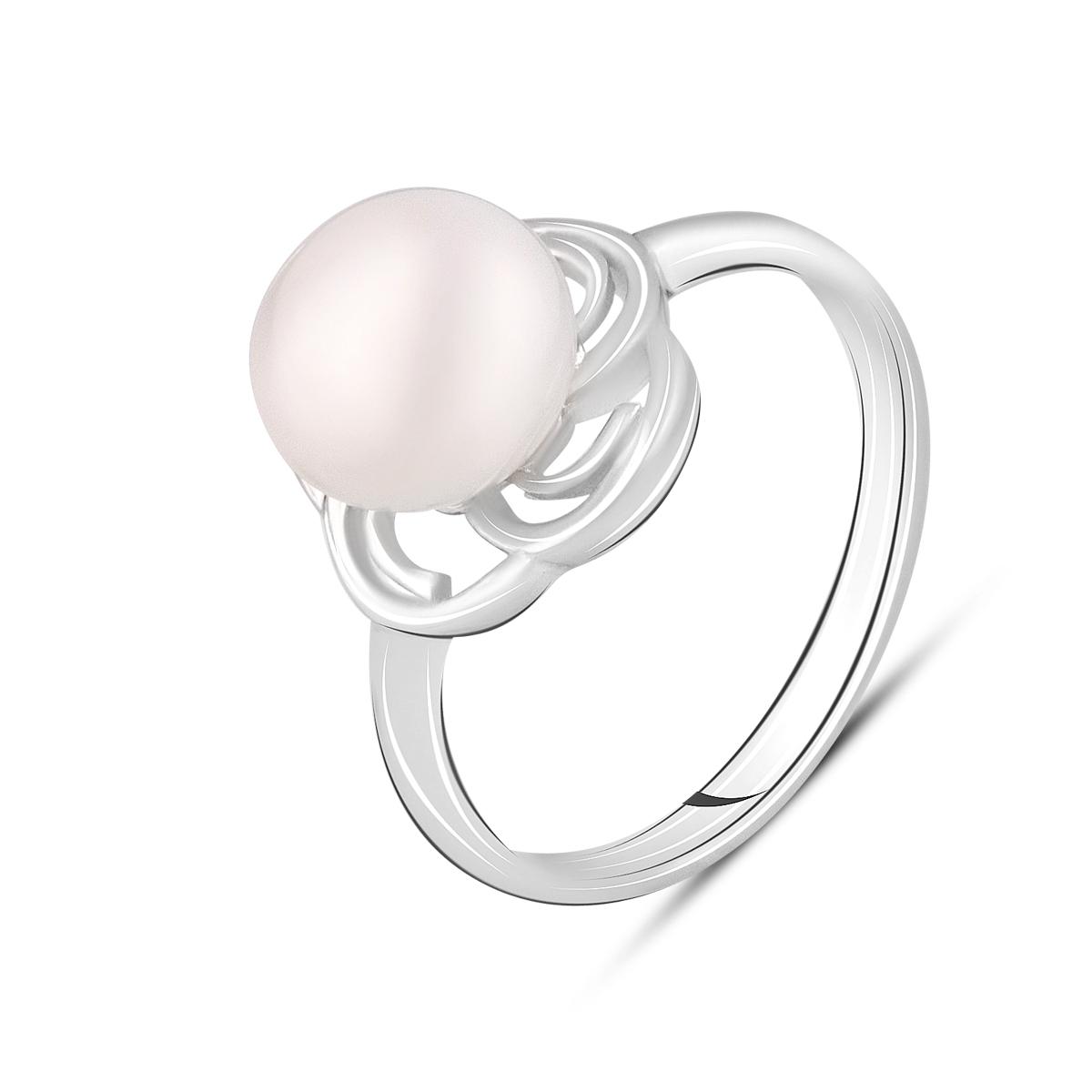 Кольцо серебряное с натуральным жемчугом 4,65 ct 3,42 г р. 18 (2122449)