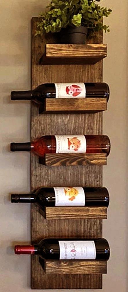 Полка для вина настенная из дерева Наташири 5 Корица (ПНК-517333)