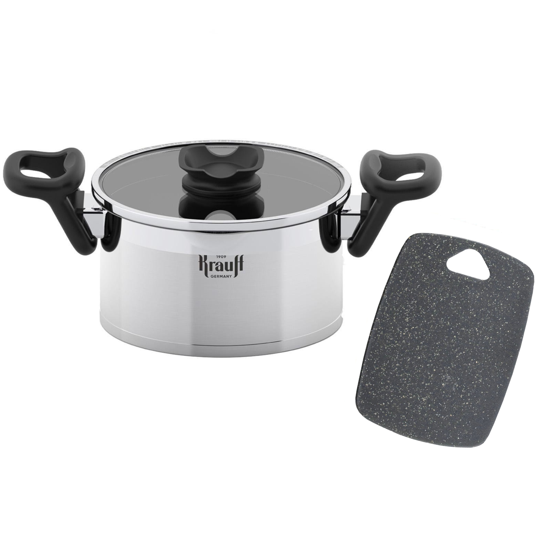 Кастрюля с крышкой Krauff Elegance с кухонной доской 2 л (28823) Кастрюля с крышкой Krauff Elegance с кухонной доской 2 л (28823)