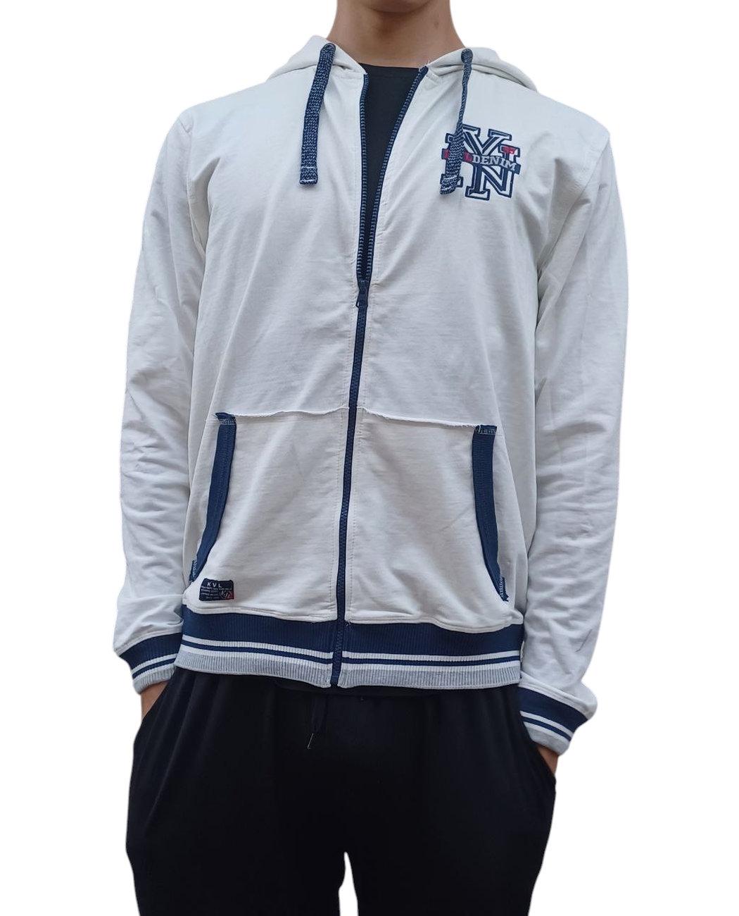 Толстовка чоловіча Kenvelo 10302009.172 на змійці з капюшоном XL Білий (2050002451452) - фото 4 Толстовка чоловіча Kenvelo 10302009.172 на змійці з капюшоном XL Білий (2050002451452) - фото 4