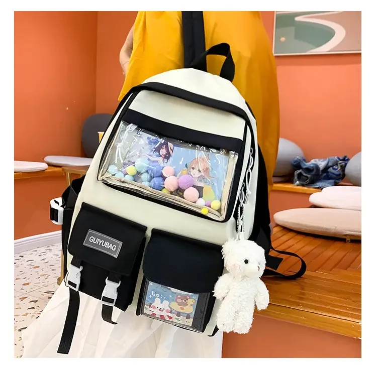 Шкільний набір для дівчинки-підлітка SG406-3 4в1 портфель/пенал/косметичка/сумка-шоппер Чорно-білий (DR014353) - фото 3 Шкільний набір для дівчинки-підлітка SG406-3 4в1 портфель/пенал/косметичка/сумка-шоппер Чорно-білий (DR014353) - фото 3