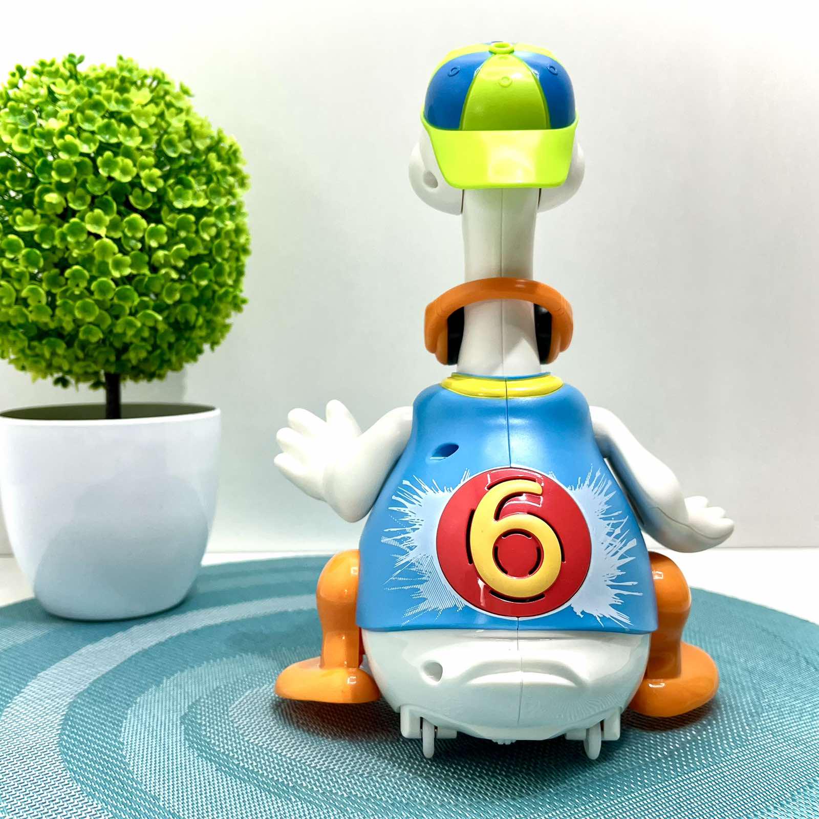 Музыкальная игрушка Hola Гусь хипхопер говорит по-английски/поет хип-хоп песни/подсветки/пляшет Синий (828) - фото 3