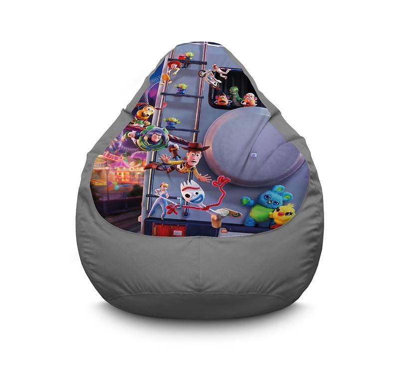 Кресло мешок iPuff Toy Story 4 The main characters on the van Оксфорд XL 80x110 см Серый