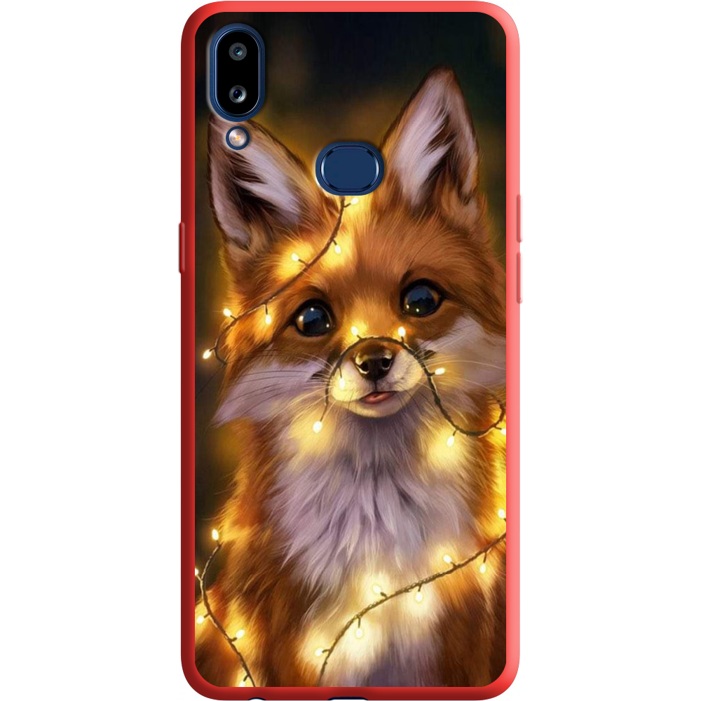 Чехол Boxface Samsung A107 Galaxy A10s Рождественская лиса Красный силикон (37944-up2399-38153)