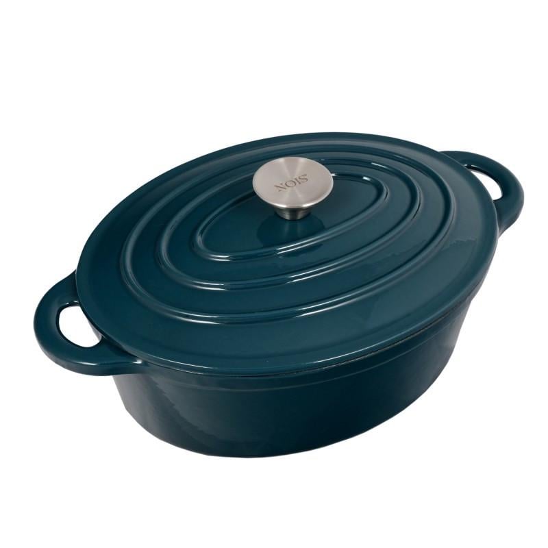 Каструля чавунна овальна NOIS 830096 30x23 см Темно-зелений - фото 1 Каструля чавунна овальна NOIS 830096 30x23 см Темно-зелений - фото 1