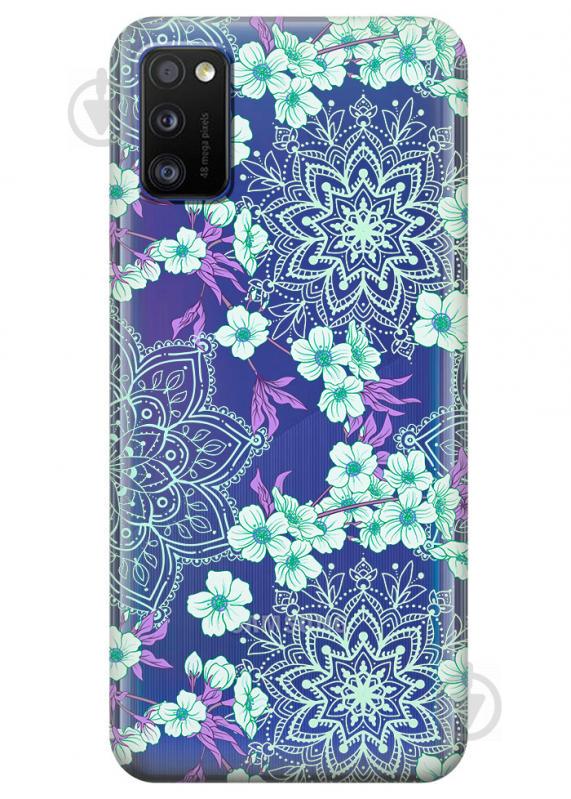 Прозрачный силиконовый чехол iSwag для Samsung Galaxy A41 с рисунком - Цветочная мандала (KS3087)