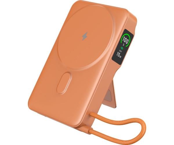 Акумулятор зовнішній Gelius Fluxen GP-PBW120 із бездротовою зарядкою Qi2 15W 10000mAh Orange Акумулятор зовнішній Gelius Fluxen GP-PBW120 із бездротовою зарядкою Qi2 15W 10000mAh Orange