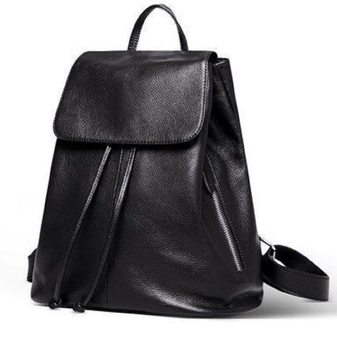 Городской рюкзак женский Royal Bag F-FL-NWBP27-1025A кожаный Черный (5834)