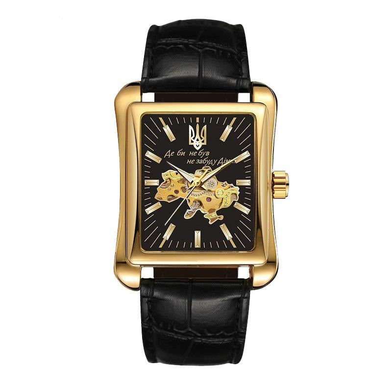 Наручний годинник механічний Awarder 053 Де би не був Gold/Black (24161585)
