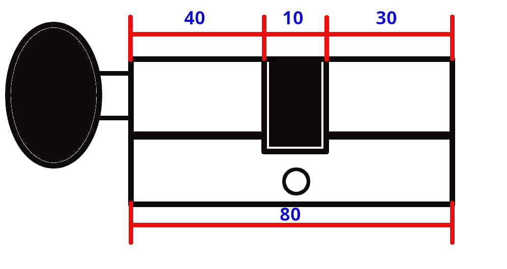 Цилиндр сердцевина Kale Kilit 164 SM/80 с барашкой с длинной стороны 40x10x30 мм Никель (560200176) - фото 2