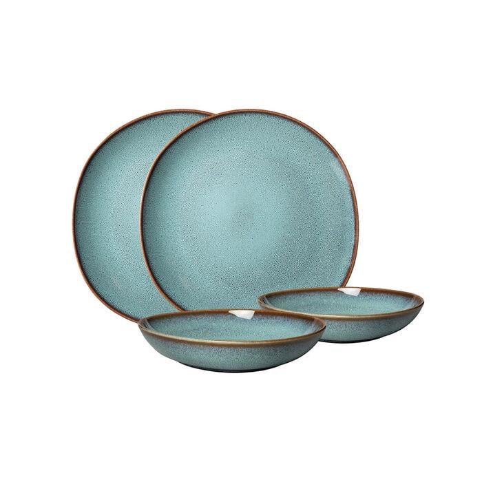 Набір тарілок Villeroy & Boch Lave 4 пр. Бірюзовий (33497646)