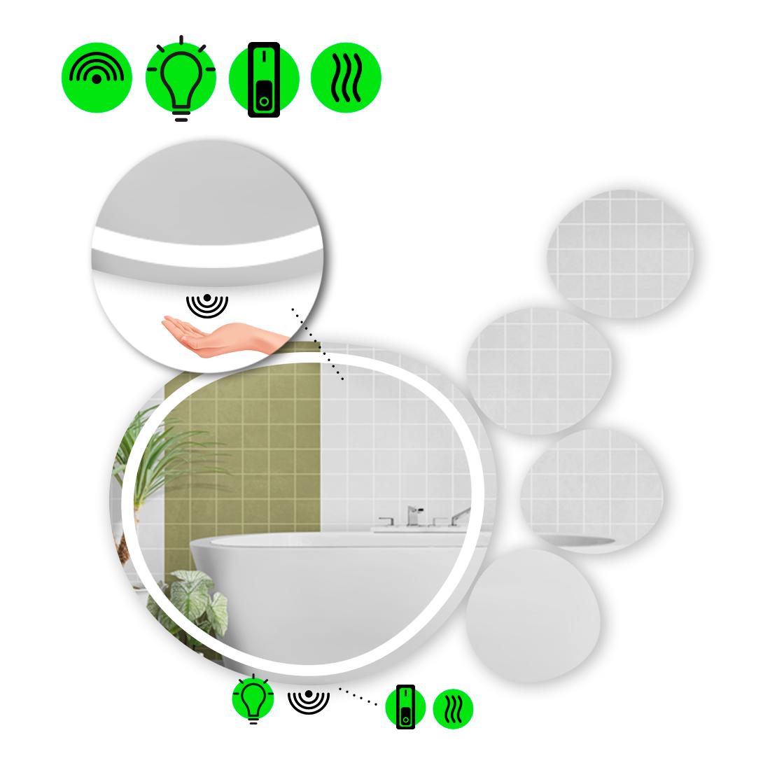 Зеркало с LED подсветкой Acqua 1 с ИК включателем и подогревом 100x100 см (8737201)