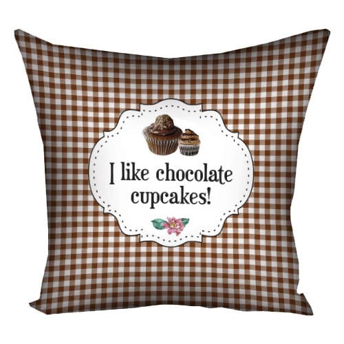 Подушка с принтом I like chocolate cupcakes 40x40 см (4P_SWE010)