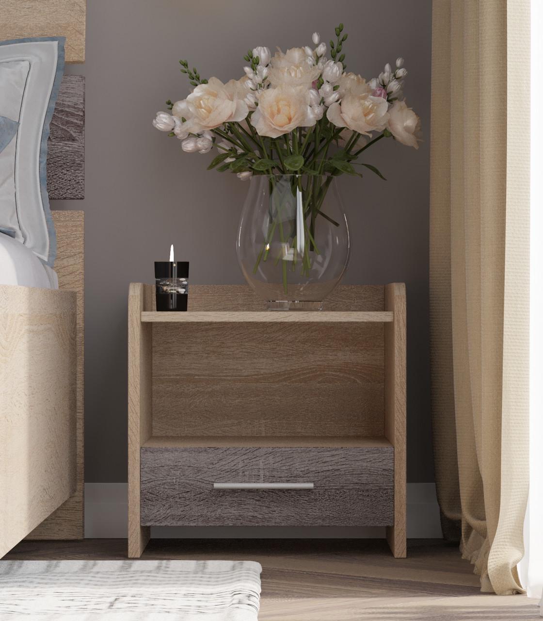 Тумба прикроватная Еверест Т-1 40х40х40 см Сонома/Трюфель (DTM-2079) - фото 2