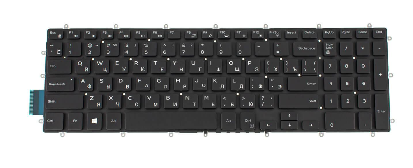 Клавиатура для ноутбука Dell Inspiron 5765 с подсветкой клавиш (0KX8XW)