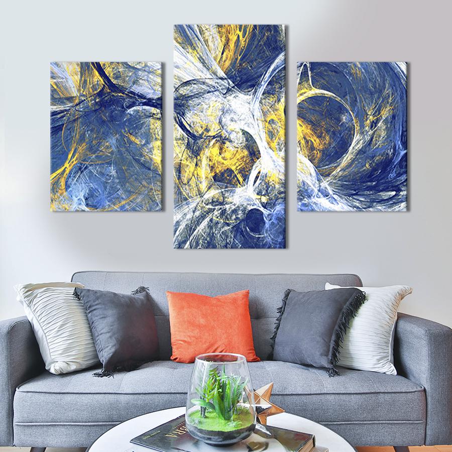 Картина для интерьера Абстракция космический беспорядок 66x40 см (38-32)