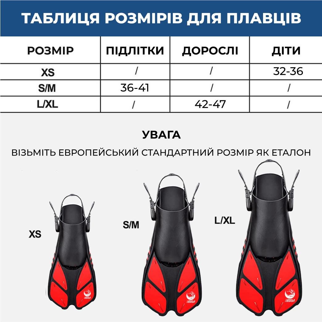 Ласти спортивні VelaSport Shark 36/41 регульовані з відкритою п'ятою Червоний (00818) - фото 5