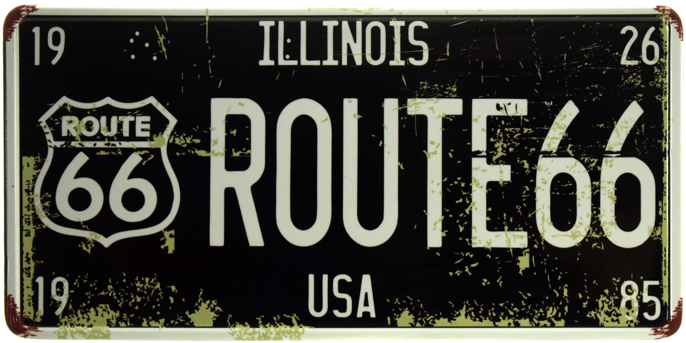 Табличка металева "Illinois Route 66" 15x30 см (ms-103705)
