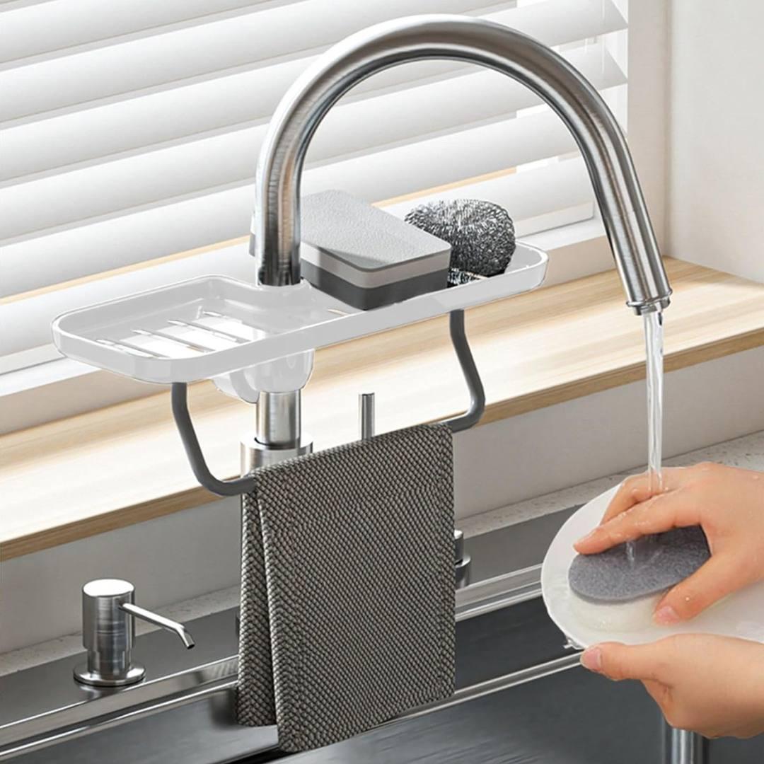 Органайзер для кухни Bodasan держатель для полотенца и губки Белый (2458096256) - фото 2 Органайзер для кухни Bodasan держатель для полотенца и губки Белый (2458096256) - фото 2