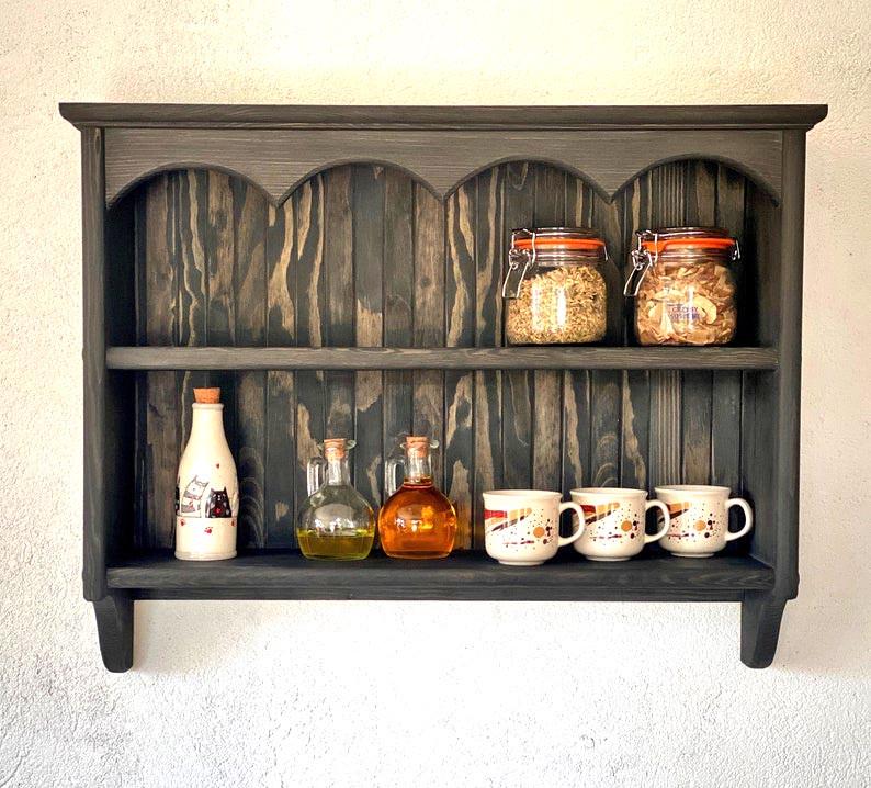 Полка настенная из дерева Санрамон Мокко (ПНС/004110)