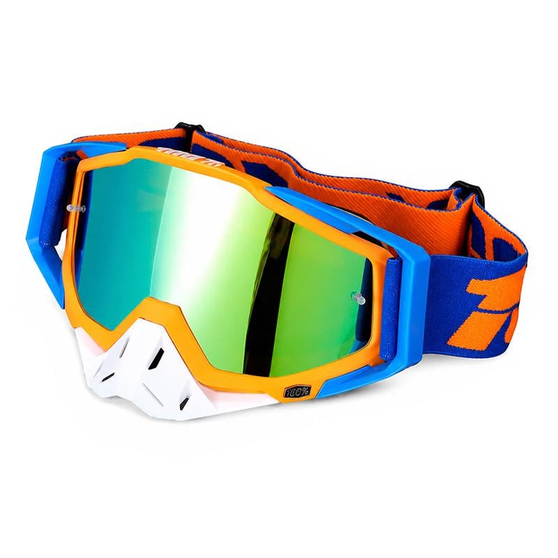 Мото-окуляри C19 для кросового шолома вітрозахисні сонцезахисні Orange/Blue (36490893)