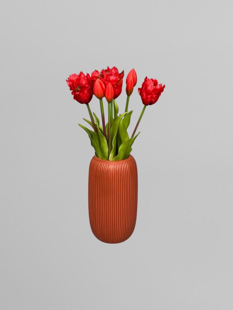 Букет декоративних кучерявих тюльпанів 5 шт. 40 см Червоний (К07050) - фото 3