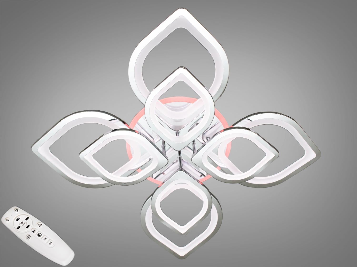 Люстра светодиодная 150 Вт Хром (8073/4+4HR 3col dim) Люстра светодиодная 150 Вт Хром (8073/4+4HR 3col dim)