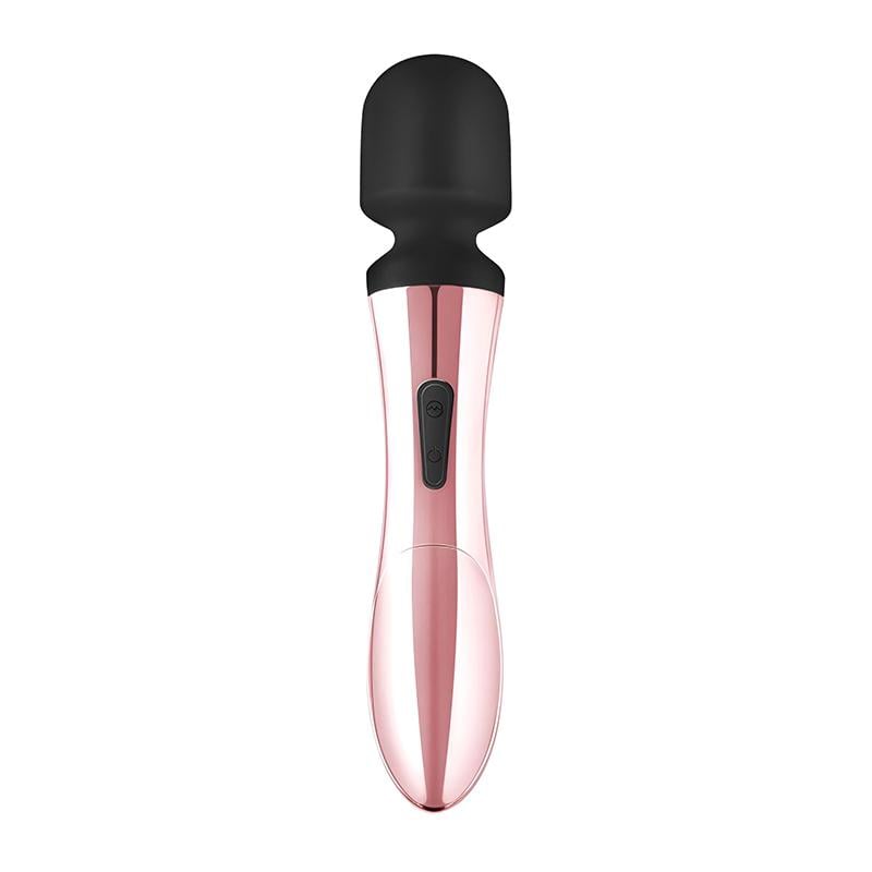 Вибромассажер Rosy Gold Nouveau Curve Massager 21 см Розовое золото с черным (30504)