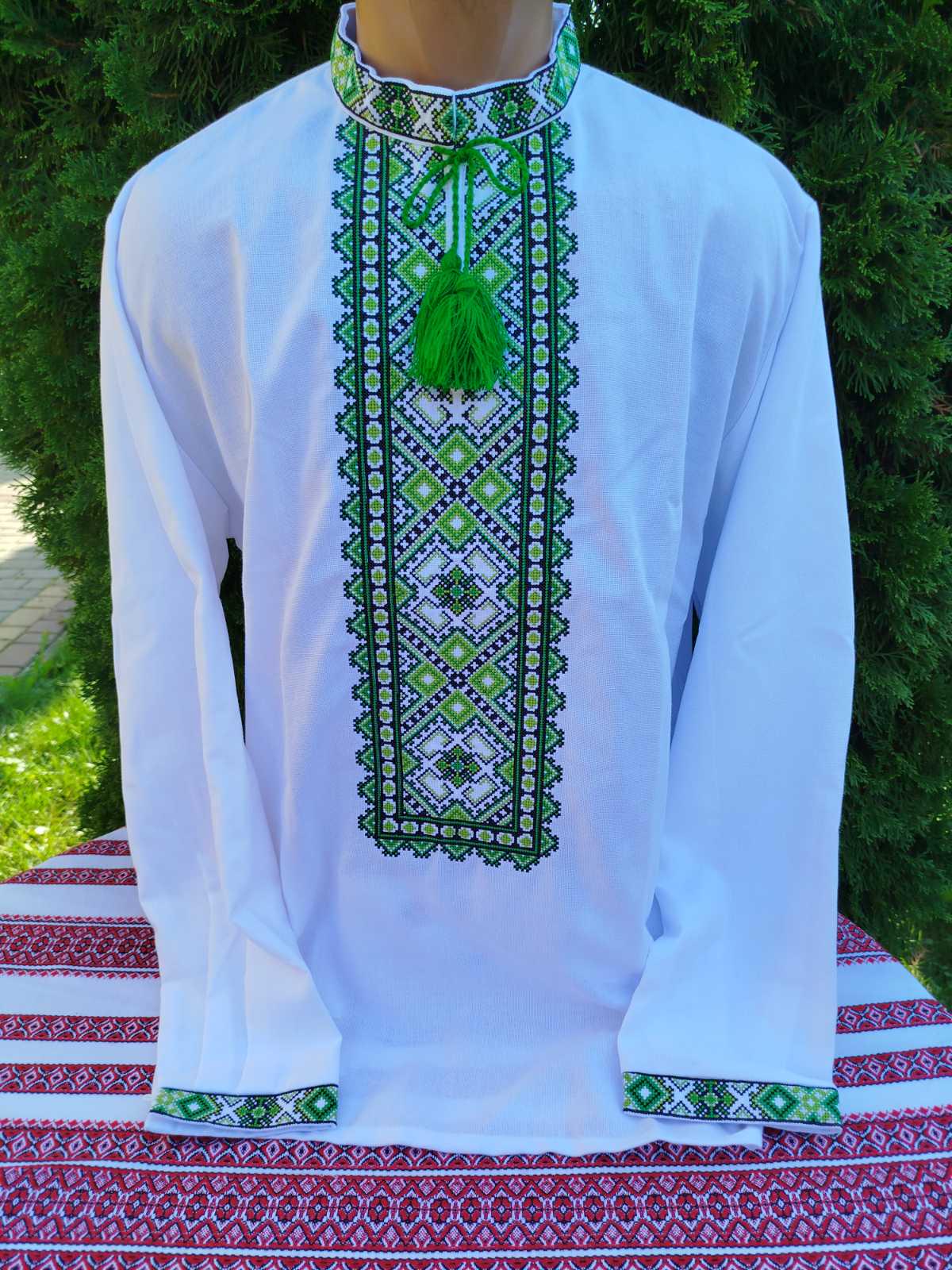 Вишиті сорочки для пари Квітковий орнамент р. 58 Зелений (29378549) - фото 4