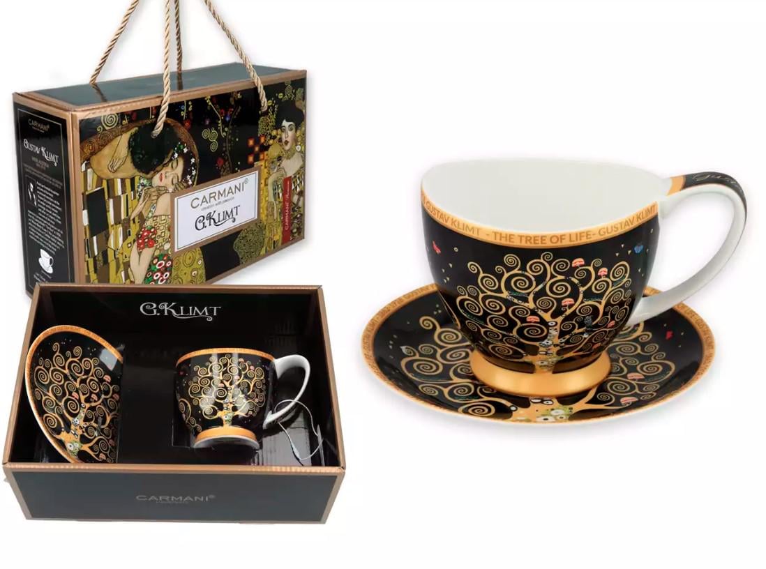 Чашка фарфоровая с блюдцем Carmani Г. Климт Дерево жизни 350 мл (532-3053) - фото 1 Чашка фарфоровая с блюдцем Carmani Г. Климт Дерево жизни 350 мл (532-3053) - фото 1