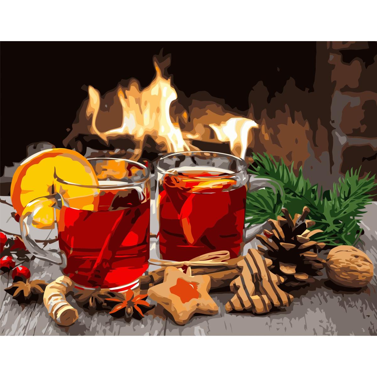 Картина по номерам Strateg Глинтвейн у камина 40x50 см (VA-3510)