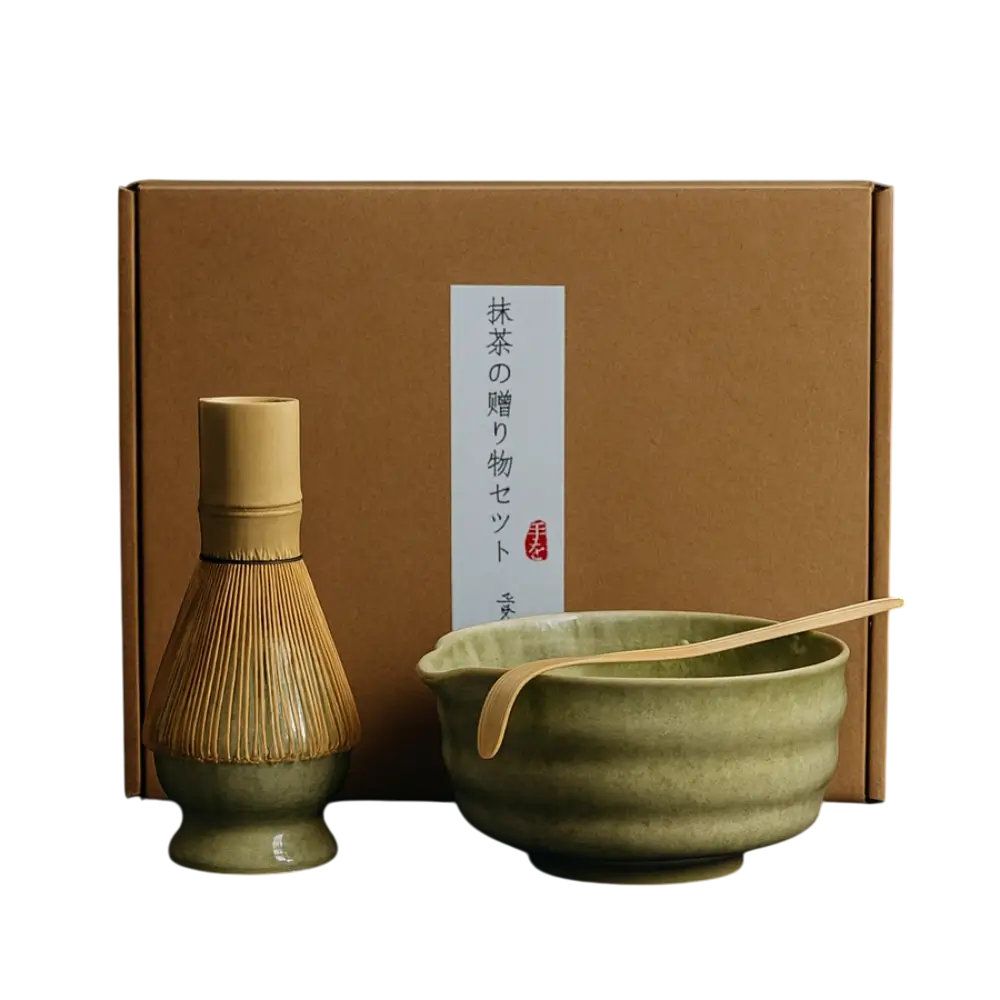 Набор посуды для приготовления чая матча 4 пр. Зеленый (1133)