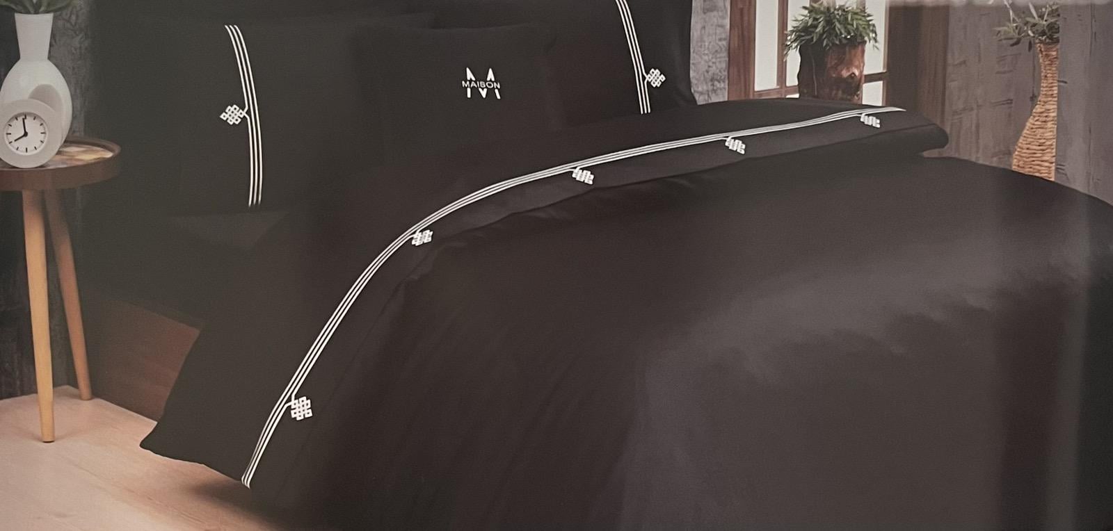 Комплект постільної білизни Maison D'or Deluxe сатин 200х220 см Anthracite/Grey (CN27888)