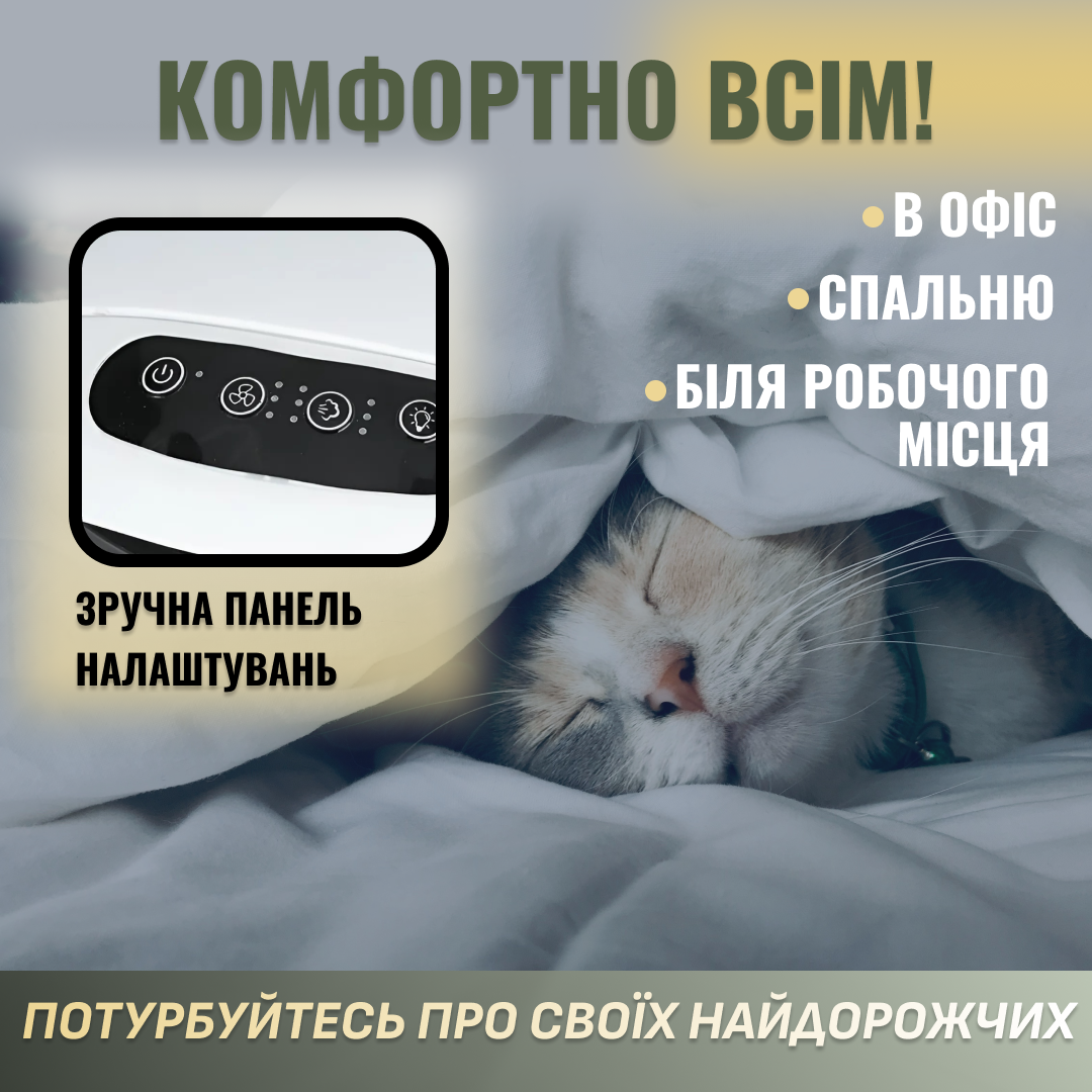 Вентилятор Andowl Q-M76 arctic переносной для дома настольный с подсветкой от USB Белый (e6e6d516) - фото 4 Вентилятор Andowl Q-M76 arctic переносной для дома настольный с подсветкой от USB Белый (e6e6d516) - фото 4