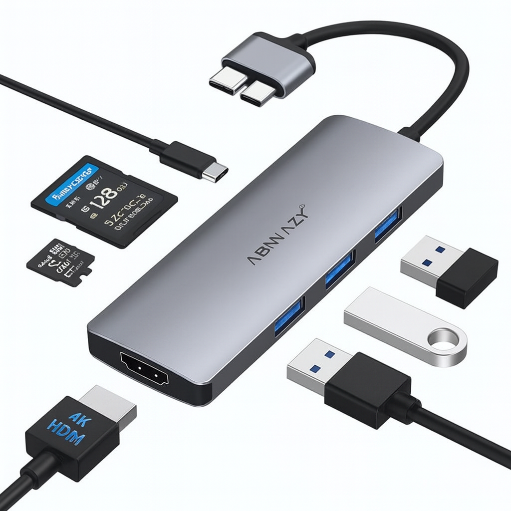 Док-станція Хаб Abiwazy 8в2 HDMI 3/USB 3.0/PD+SD&Micro SD (1969942905)