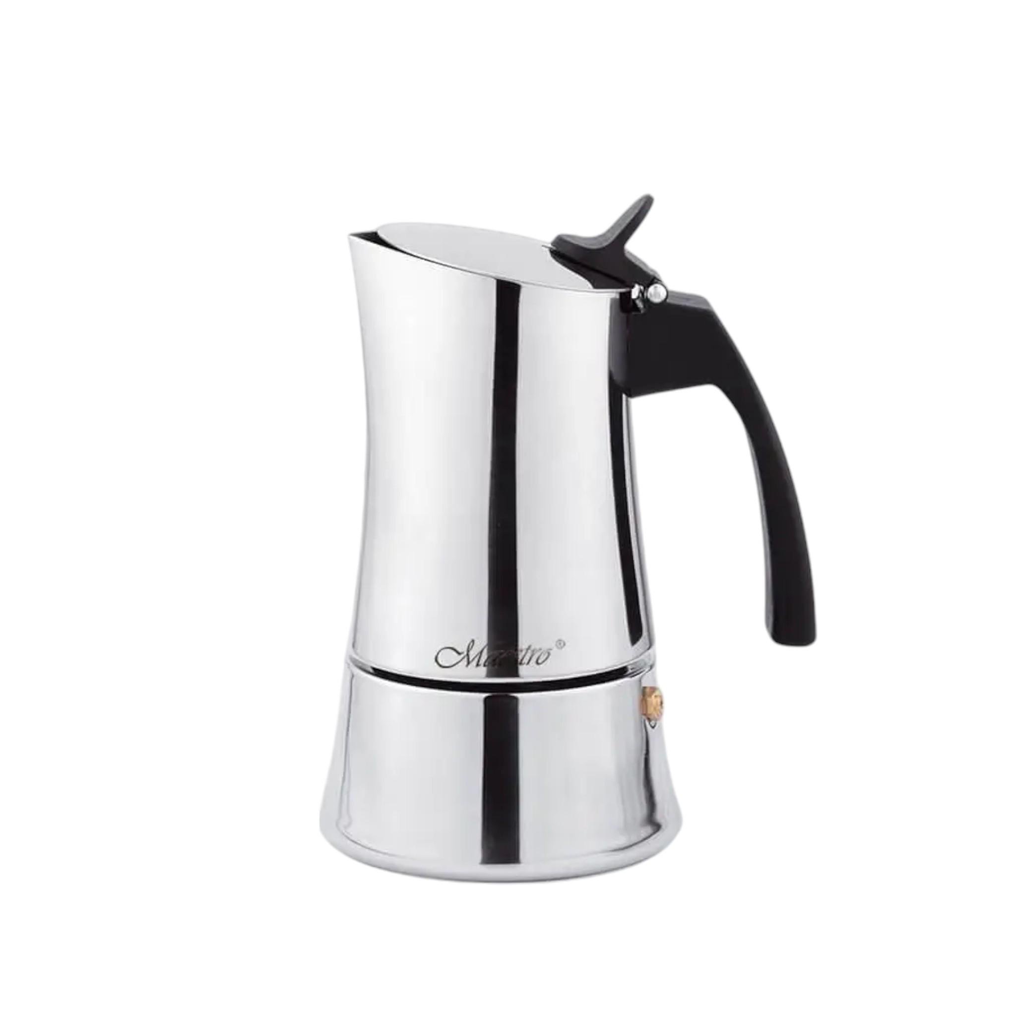 Кофеварка гейзерная Espresso Moka Maestro MR-1668-2 на 2 чашки из нержавеющей стали 100 мл Silver (G_MR1666/2Silver)