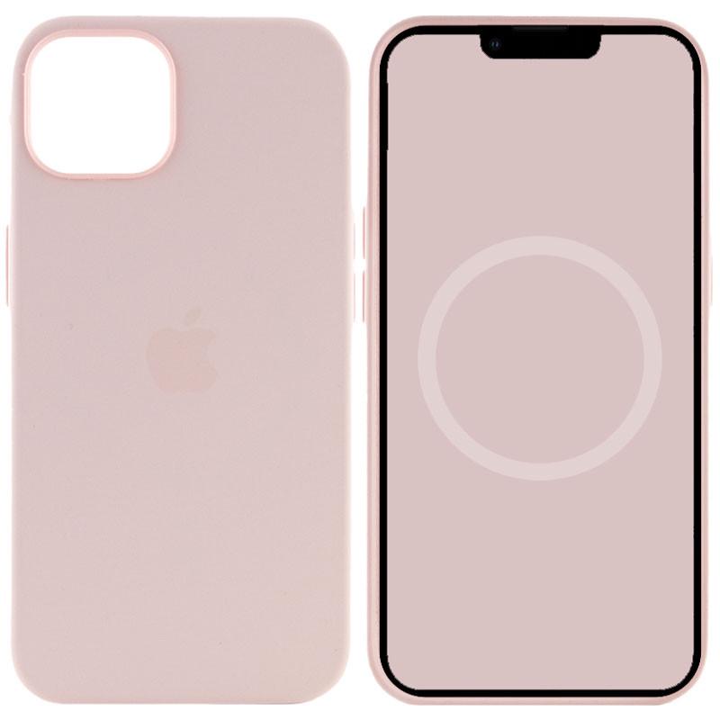 Противоударный чехол Silicone case AAA full with Magsafe and Animation для Apple iPhone 13 6.1" Розовый/Chalk Pink
