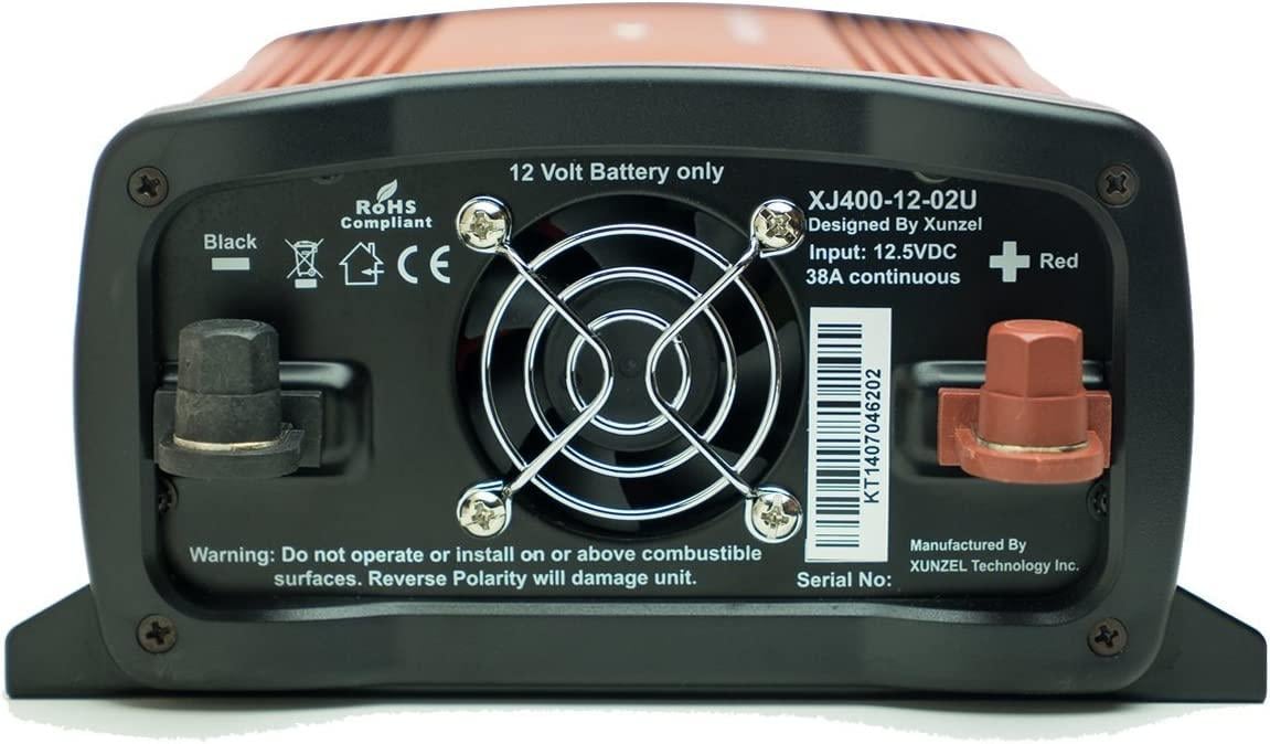 Инвертор Xunzel 400 Вт с чистой синусоидальной волной 12V/2.1A USB XJ400 (24843104) - фото 4 Инвертор Xunzel 400 Вт с чистой синусоидальной волной 12V/2.1A USB XJ400 (24843104) - фото 4