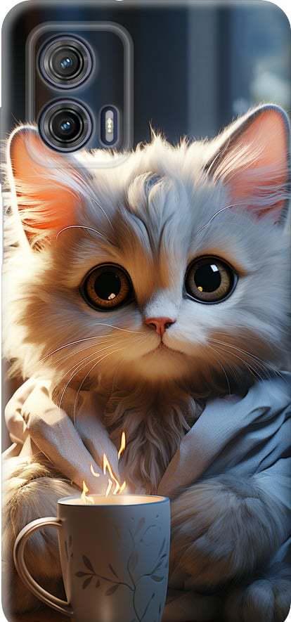Чехол на Motorola G73 White cat (5646u-3196-42517)