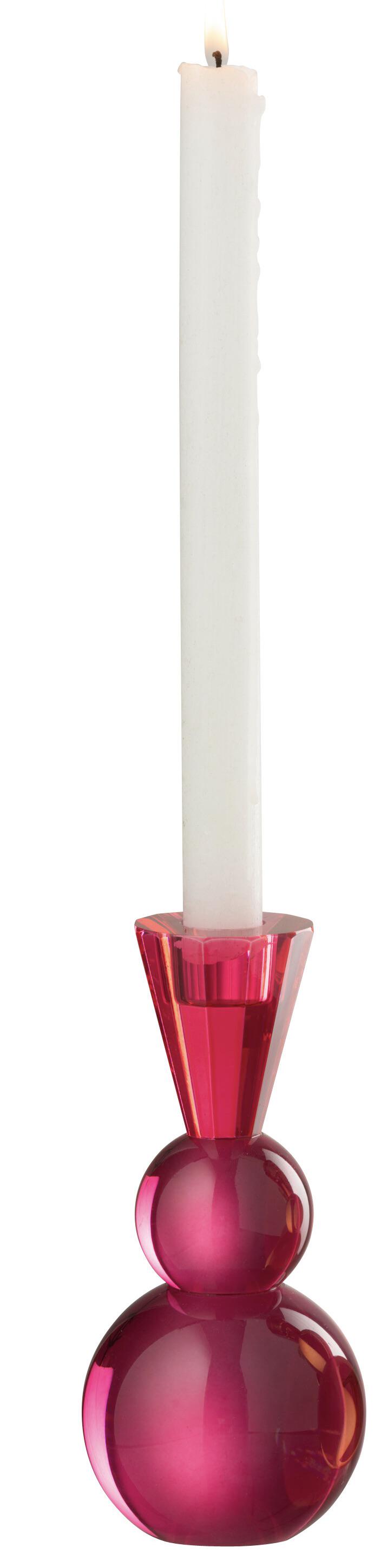 Подсвечник J-LINE стеклянный 18 см Красный