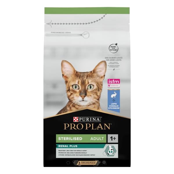 Корм для стерилизованных кошек Purina Pro Plan STERILISED Renal Plus с кроликом полнорационный 10 кг (000019904)