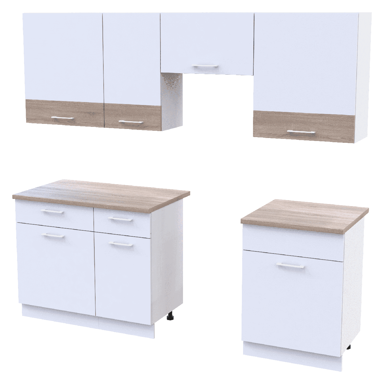 Кухня модульная Лея DRS-011336 220х60х250 см Белый/Дуб cонома (81359337) - фото 1 Кухня модульная Лея DRS-011336 220х60х250 см Белый/Дуб cонома (81359337) - фото 1