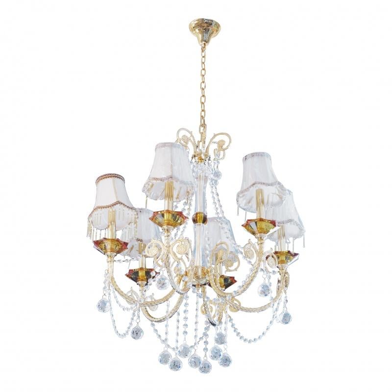 Люстра подвесная классическая Brille BCL-267S/6 E14 с абажуром