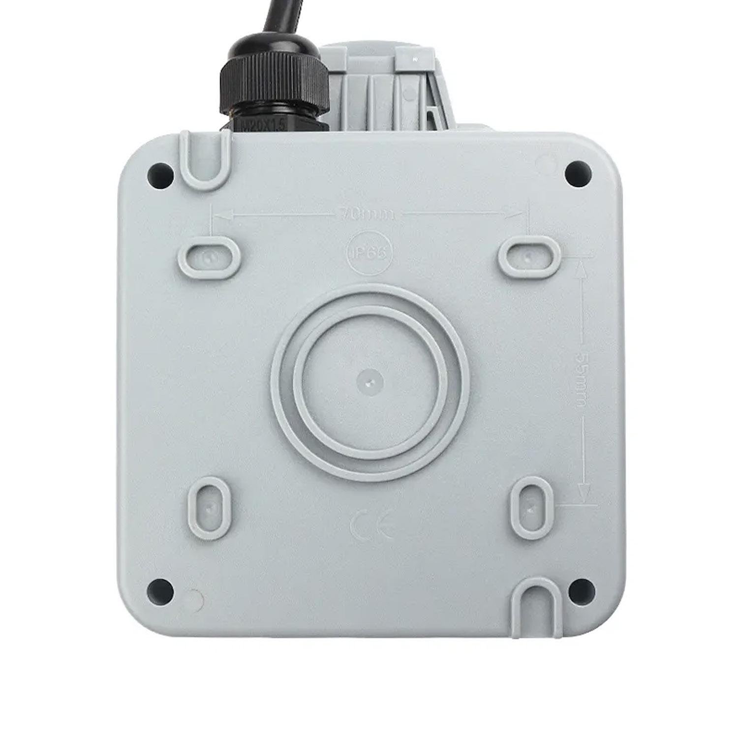 Розетка одинарна Premium з вимикачем усередині IP66 водонепроникна Сірий - фото 4