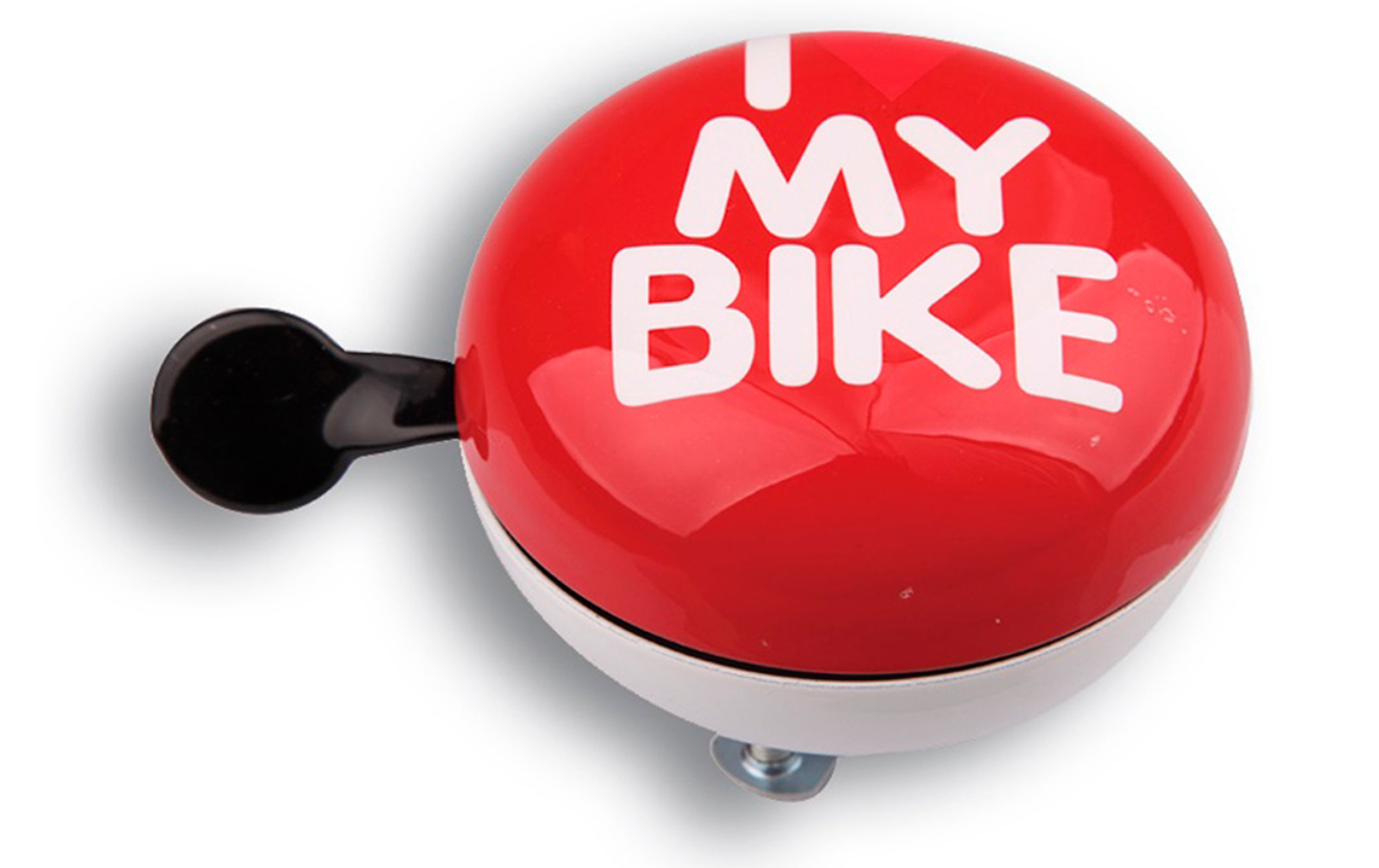 Дзвоник на велосипед Green Cycle Дінг-Донг GBL-458 I love my bike d 80 мм Червоний (BEL-53-21)