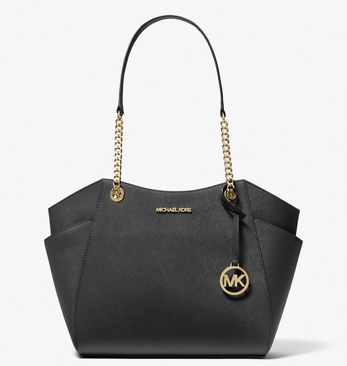 Сумка тоут Michael Kors Jet Set Travel Large Saffiano Leather Black (35F0GTVT9L)