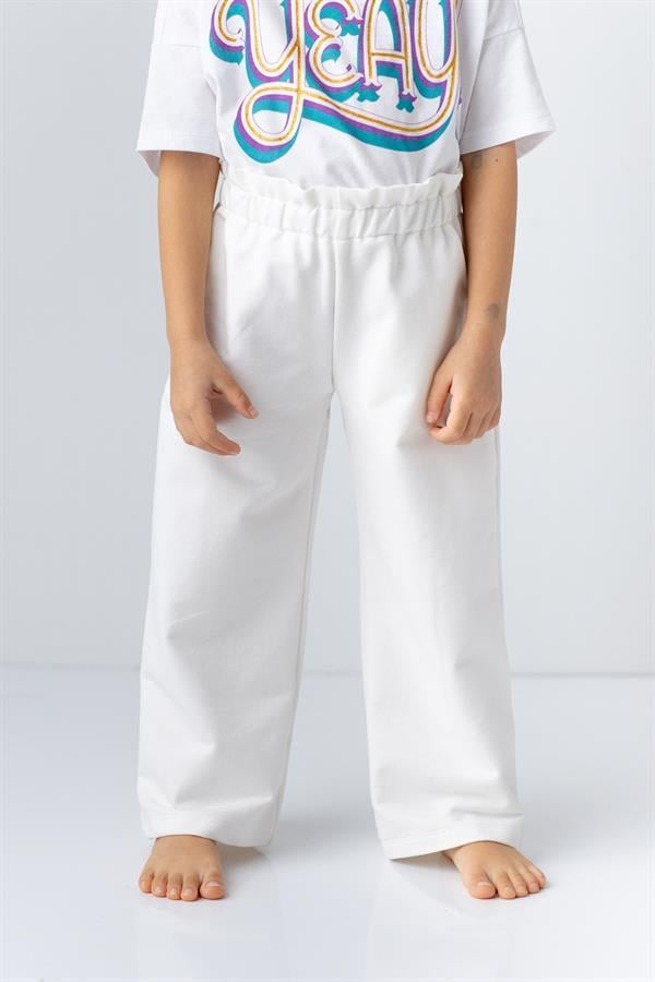 Спортивные штаны для девочки с рюшами и поясом Zeyland 13-14 лет 164 см Экрю (8683169109108)