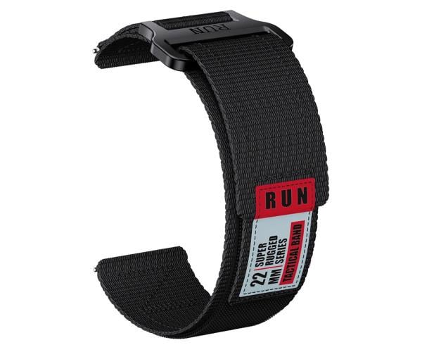 Ремінець Nylon Run для смарт-годин Xiaomi Watch S4 S3 S1 S1 Pro S1 Active з універсальним кріпленням 22 мм Чорний
